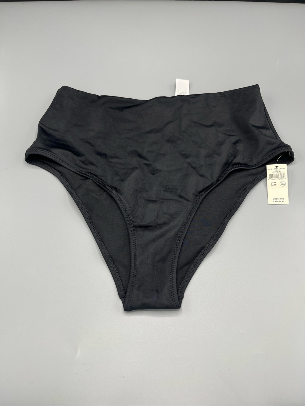 Aerie Womens Cheeky High Waisted Bikini Bottom Black Size M NWT